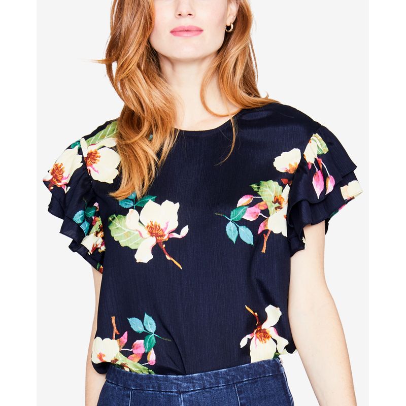 Rachel Rachel Roy Floral Print Flutter Sleeve Top